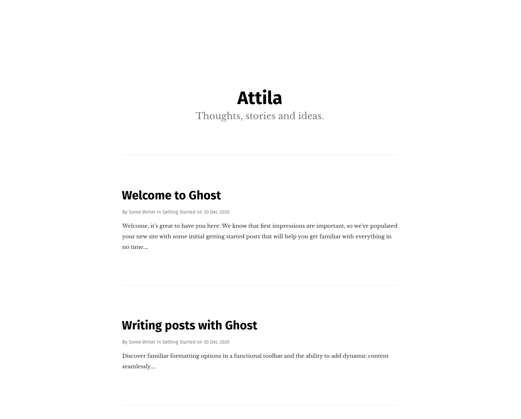 Screenshot of the Attila theme
